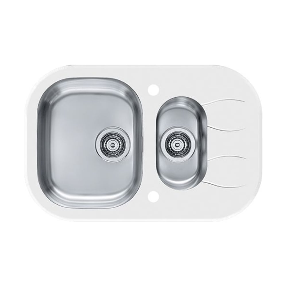 Мойка для кухни Alveus WAVE 30 760x500 мм, 1.5 чаши, белая, с сифоном 1102741