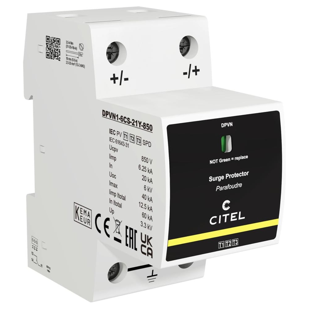 Изображение товара УЗИП для ФЭ систем Citel тип 1+2+3 DPVN1-6CS-21Y-850 65212104 Изображение товара УЗИП для ФЭ систем Citel тип 1+2+3 DPVN1-6CS-21Y-850 65212104