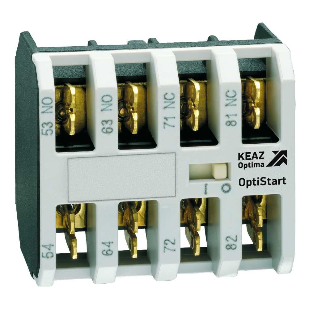 Блок контактный КЭАЗ OptiStart K-MX-F1013 фронтальный 1НО+3НЗ, клеммы фастон, для мини-контакторов M 335873