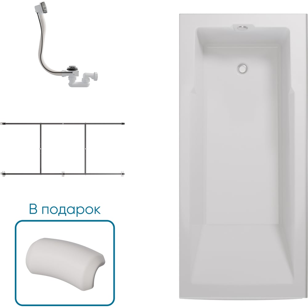 Изображение товара Ванна 1Marka РАГУЗА/RAGUZA 1800x800, комплект Стандарт 2 П 01 rag1880 кс2п