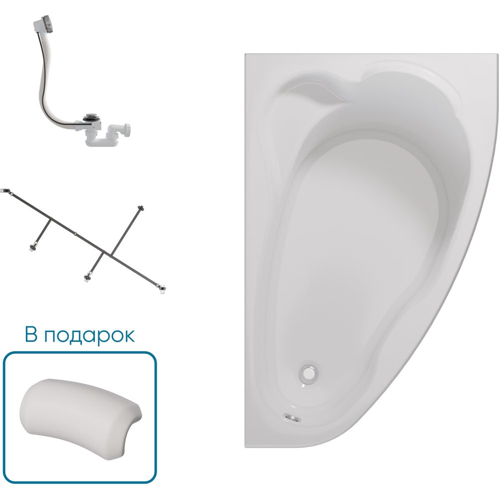 Изображение товара Ванна 1Marka ЛИЛ/LIL 1400x900 R, комплект Стандарт 2 П 01 lil1490п кс2+п
