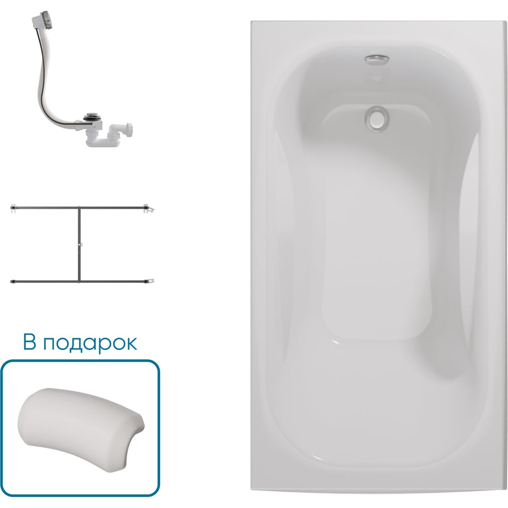 Изображение товара Ванна 1Marka КЛАССИК/CLASSIC 1300х700 А Комплект Стандарт 2 П 01кла1370кс2п