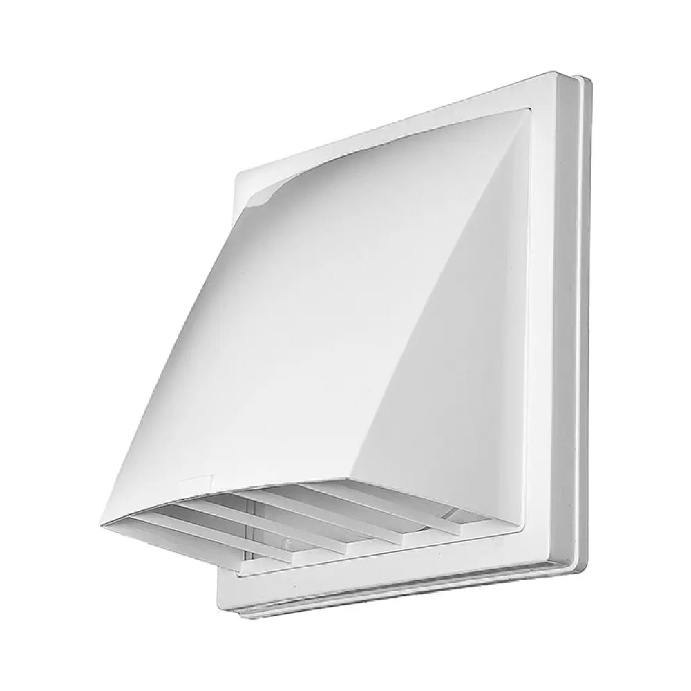 Выход стеновой с клапаном BAUVENT 190х190 с универсальным фланцем d125/d150/60х120, белый BV1919ВСФ