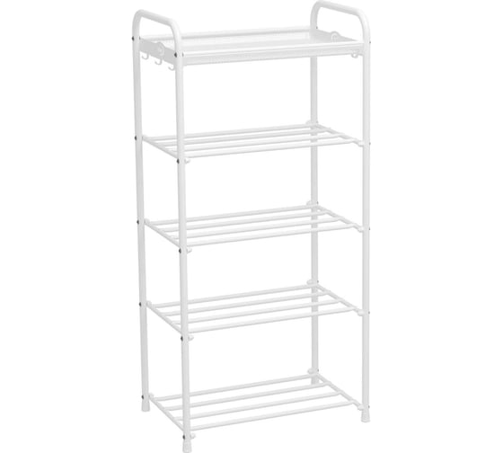 Изображение товара Обувница-этажерка для обуви ЗМИ Альфа 15 5 полок 8 пар обуви цвет белый ПДОА15Б