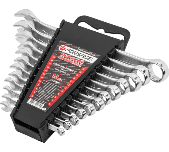 Изображение товара Набор комбинированных ключей Forsage 12пр. (6-14, 17,19, 22мм) в пласт. держателе F-5122MP(10353)