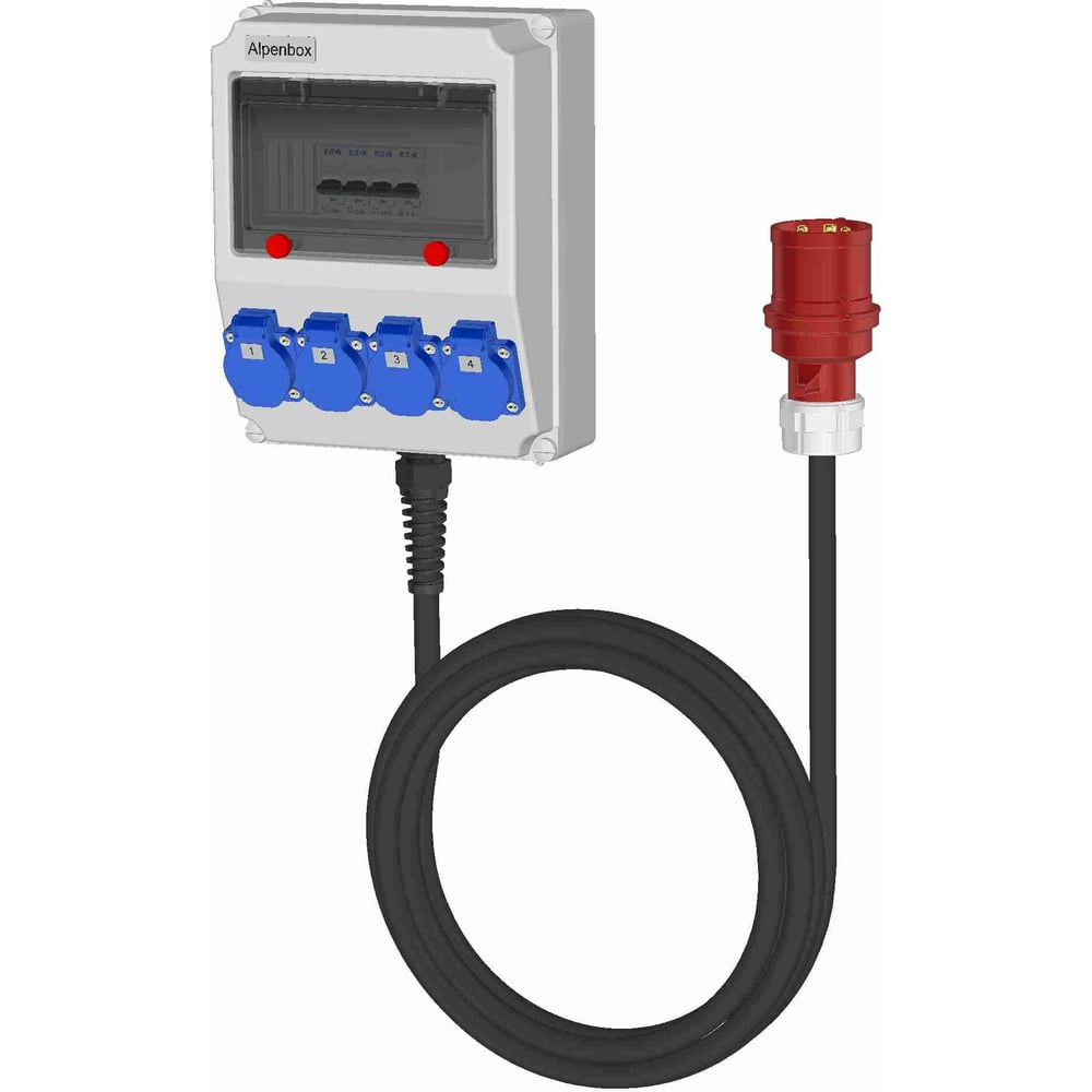 Изображение товара Распределительное устройство ALPENBOX 0010044 РУСп 4 розетки IP44 220/380 В