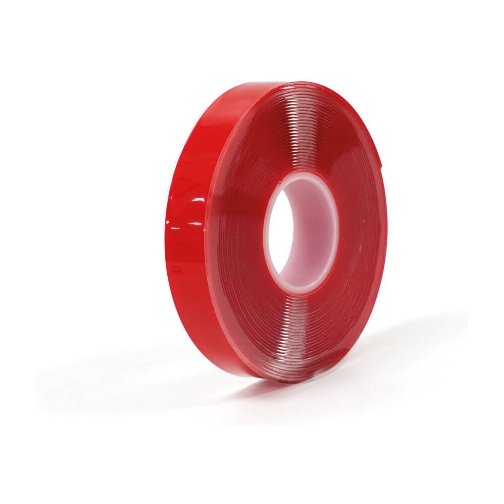 Пеноакриловая двусторонняя монтажная лента BOOMER до 90С, красная основа, 9мм x 6м, 80206/9