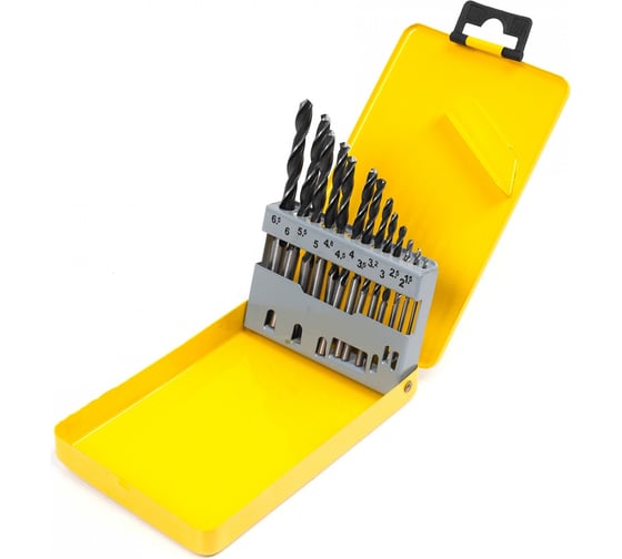 Изображение товара Набор сверл по металлу в металлическом кейсе (13 шт; 1.5-6.5 мм; Р6М5) HORTZ 238139