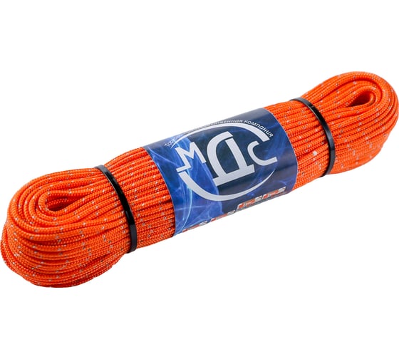 Изображение товара Полипропиленовый плетеный шнур ТОРГОВО-ПРОИЗВОДСТВЕННАЯ КОМПАНИЯ МДС 3 мм 16 прядный с сердечником со светоотражающей нитью 50 м 7930050321769