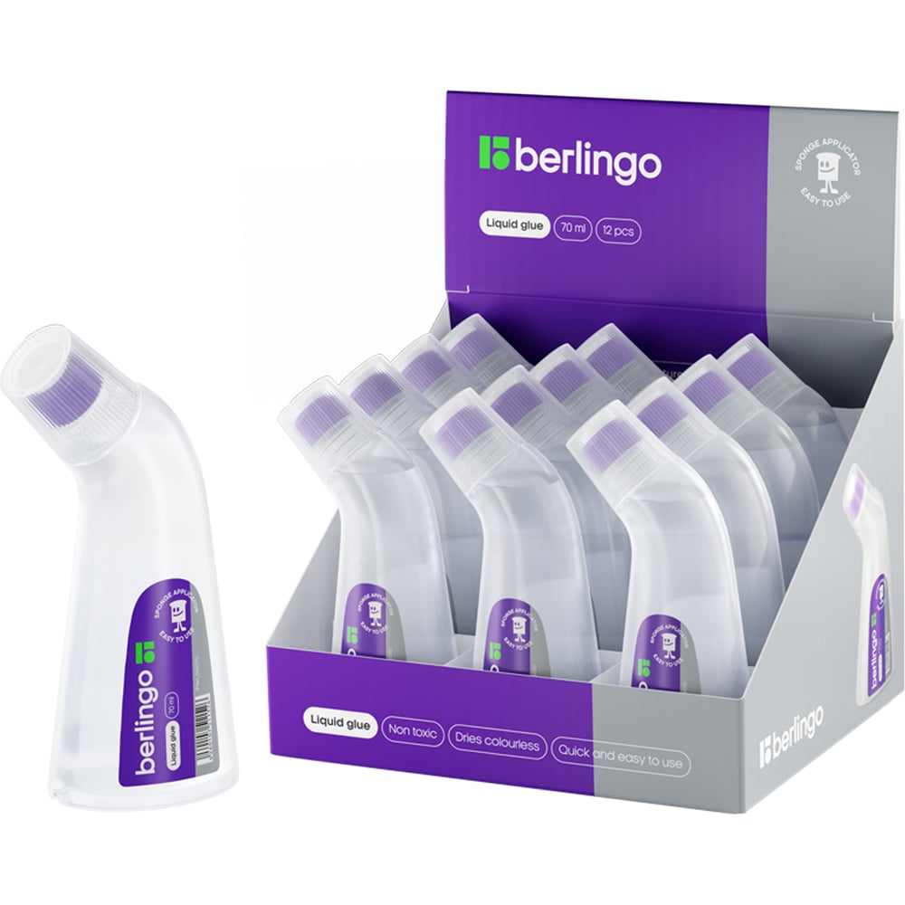 Изображение товара Канцелярский клей Berlingo с губчатым аппликатором 70 мл FNn_06070