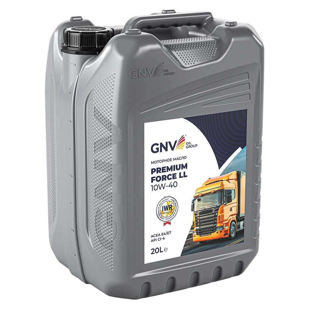 Изображение товара Масло моторное синтетическое GNV Premium Force LL 10W-40 для дизельных двигателей, API CI-4, ACEA E4/E7, Scania LDF-2, 20 л GPF1011454014511040020