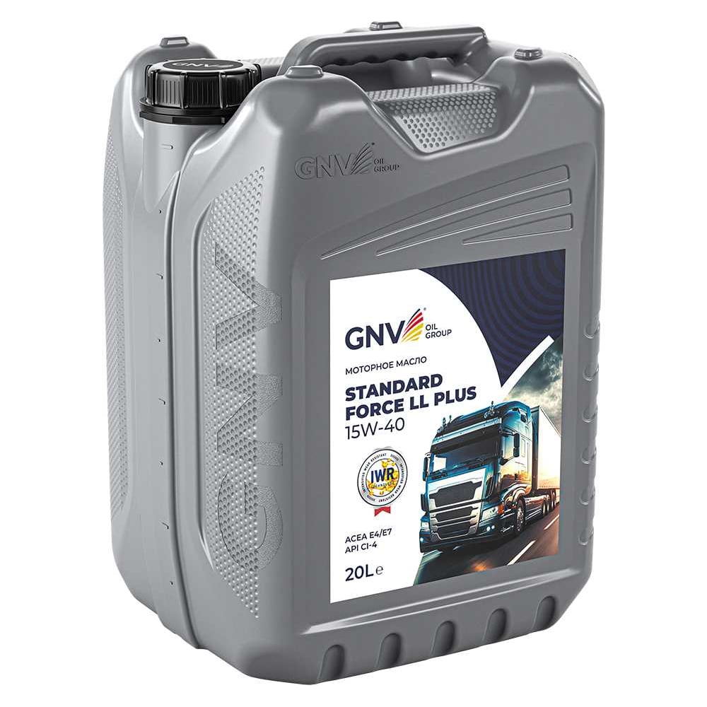 Изображение товара Масло моторное минеральное GNV Standard Force LL Plus 15W-40 для дизельных двигателей, API CI-4, ACEA E4/E7, Scania LDF-3, 20 л GSF1011507014511540020