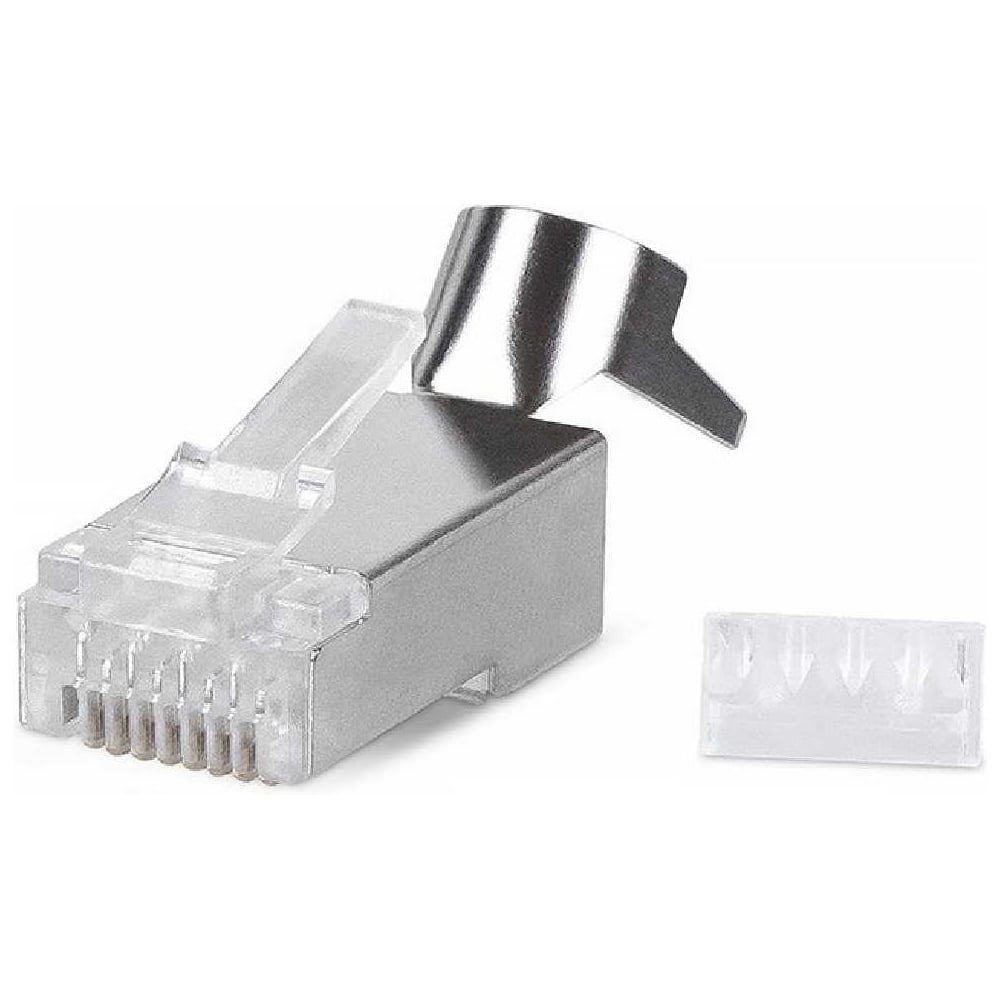 Изображение товара Коннектор Filum FL-PG-SH6-WIB Cat 6, STP, RJ45(8p8c), со вставкой, 50мкд, универсальный, для одножильного и многожильного кабеля, 100 шт, 00-01293270 Изображение товара Коннектор Filum FL-PG-SH6-WIB Cat 6, STP, RJ45(8p8c), со вставкой, 50мкд, универсальный, для одножильного и многожильного кабеля, 100 шт, 00-01293270