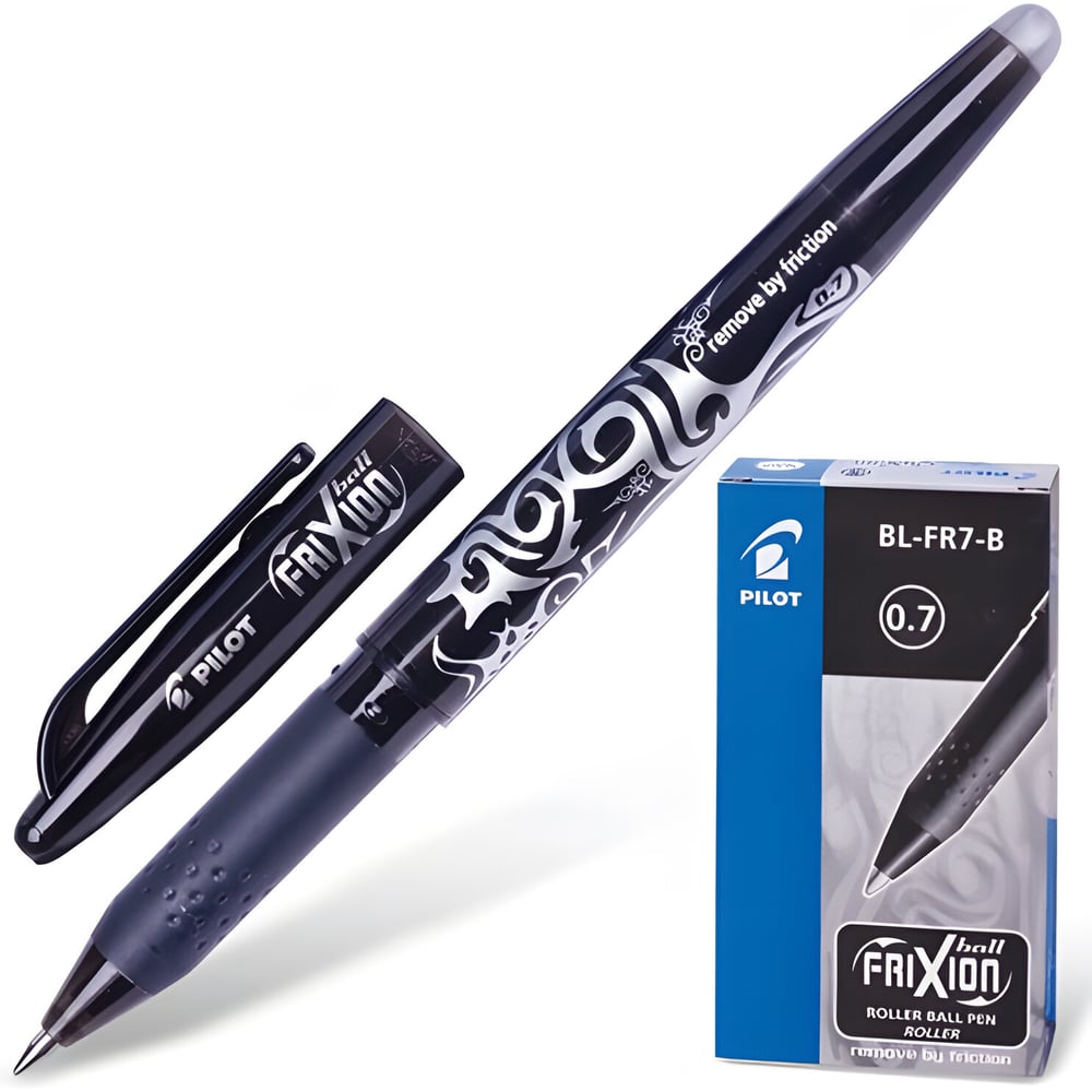Ручка гелевая стираемая PILOT Frixion черная, узел 0.7 мм, линия 0.35 мм 141456