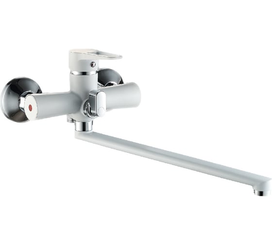 Изображение товара Смеситель для ванны Rainsberg белый, круглый излив 35 см R0623KF