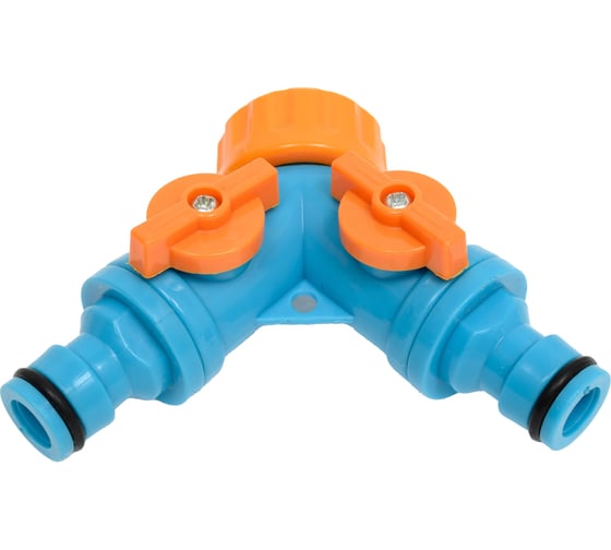 Изображение товара Разветвитель 2-х канальный регулируемый, штуцерный, пластиковый, для шланга 3/4" Yard 64-2-015