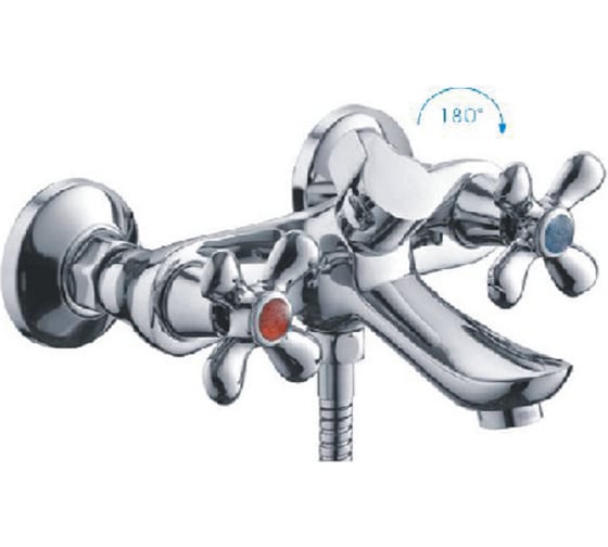 Изображение товара Смеситель для ванны Rainsberg с коротким изливом 20 см, двухвентильный, хром R7202F