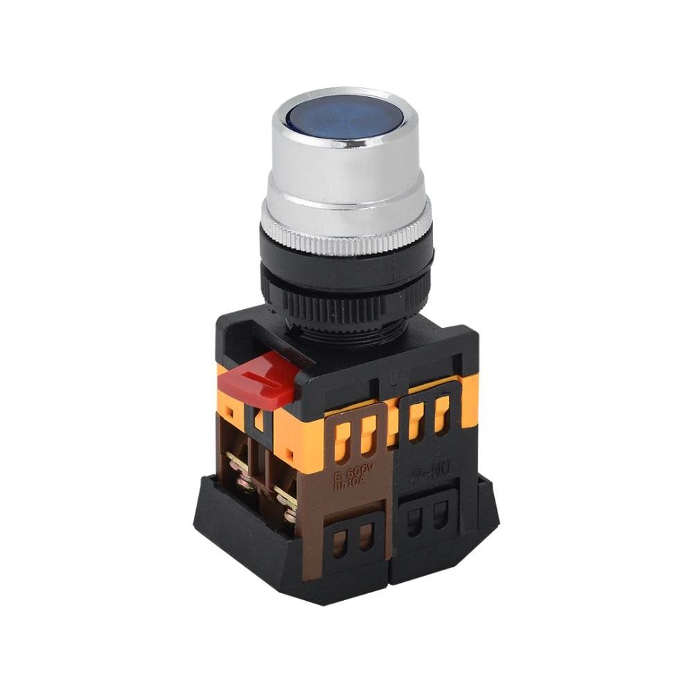 Кнопка GENERICA ABLF-22 синий d22мм неон/240ВNO+NC BBT10-ABLF-K07