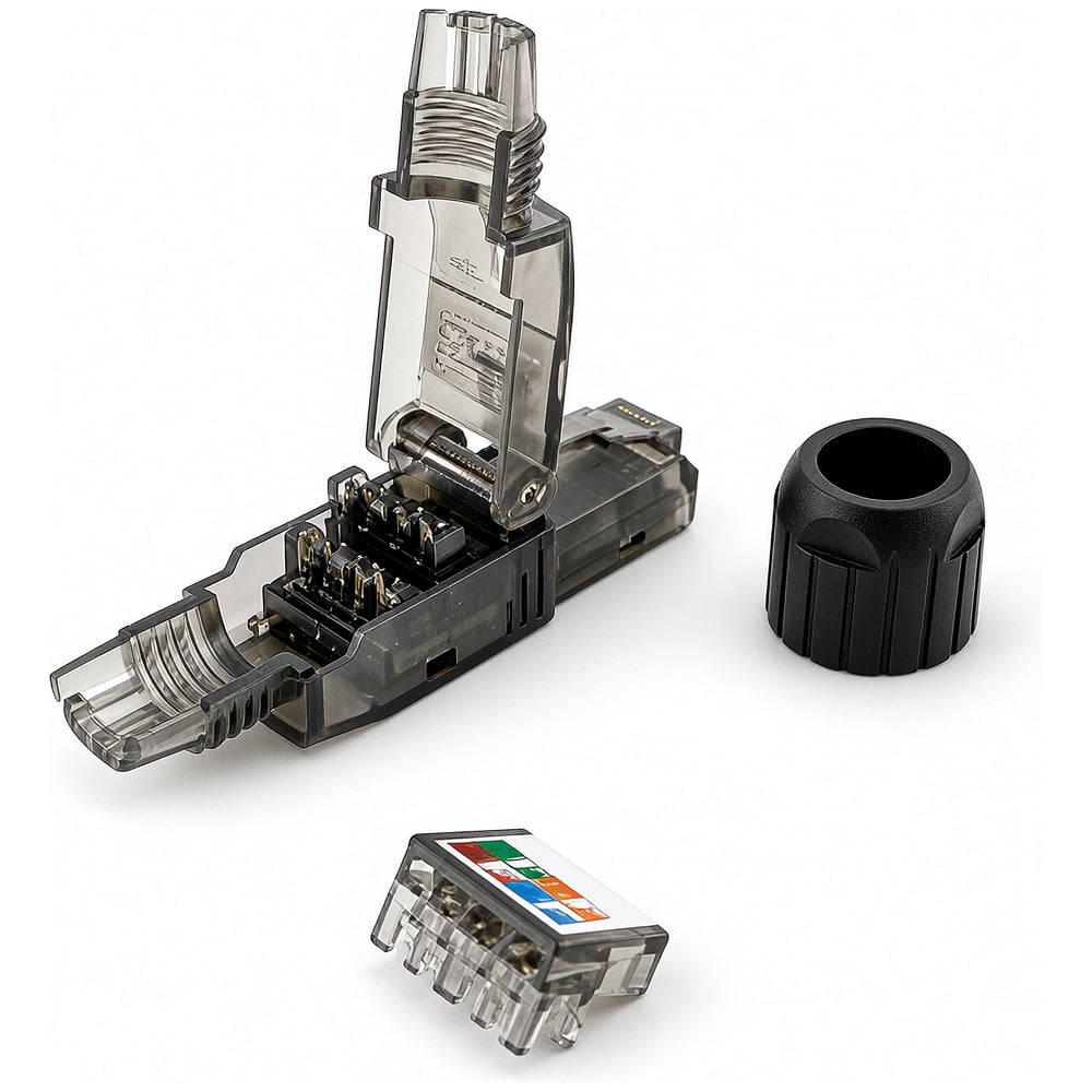 Изображение товара Коннектор Filum FL-PG-U6A-TS Cat 6A, UTP, RJ45(8p8c), toolless, универсальный, для одножильного и многожильного кабеля, 00-01293273