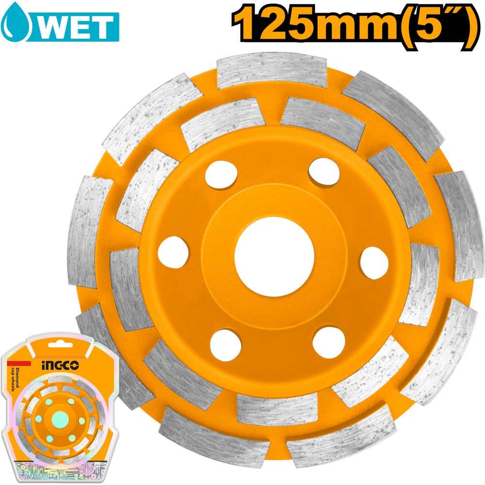 Чашка шлифовальная алмазная INGCO 125мм CGW021251