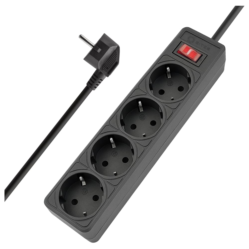 Сетевой фильтр 5bites GARDA 4S / 3*0.75мм2 / 0.5м / BLACK SP4B-505U