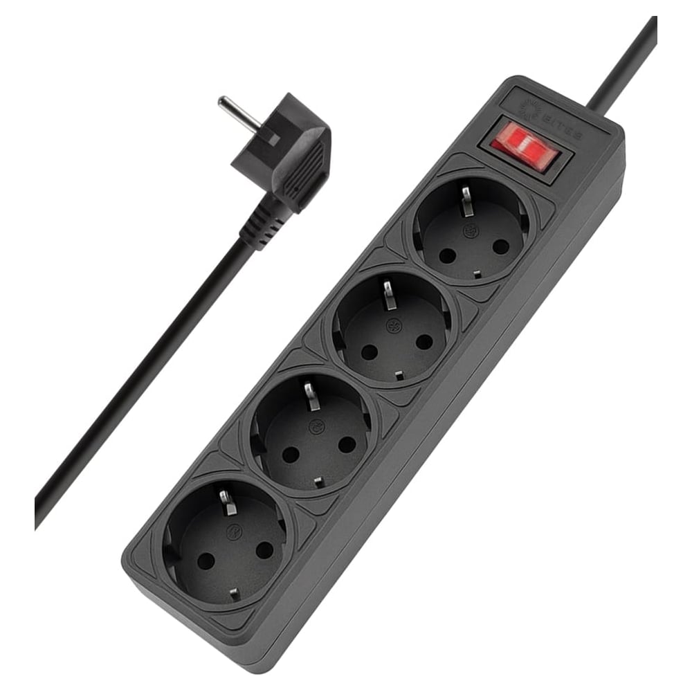 Сетевой фильтр 5bites GARDA 4S / 3*0.75мм2 / 1м / BLACK SP4B-510