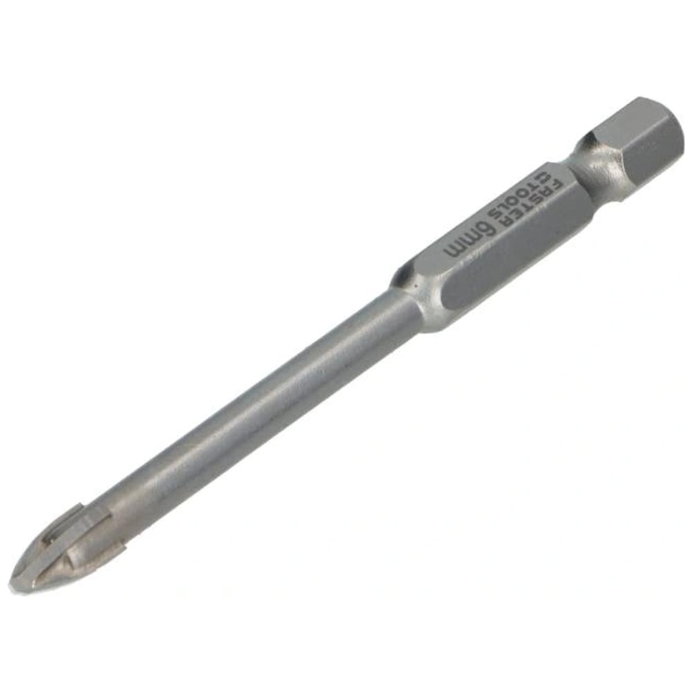 Сверло FASTER TOOLS для стекла и плитки, 4-лезвийное, 6.0 мм, длина 80 мм FT228-08