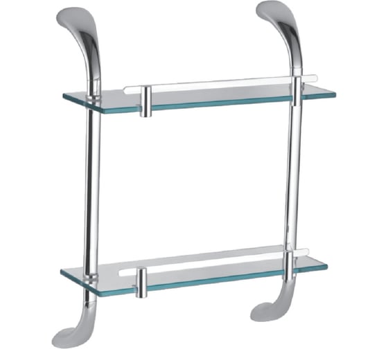 Изображение товара Стеклянная полка для ванной OUTE 2 уровня, хромированная TG2511-2