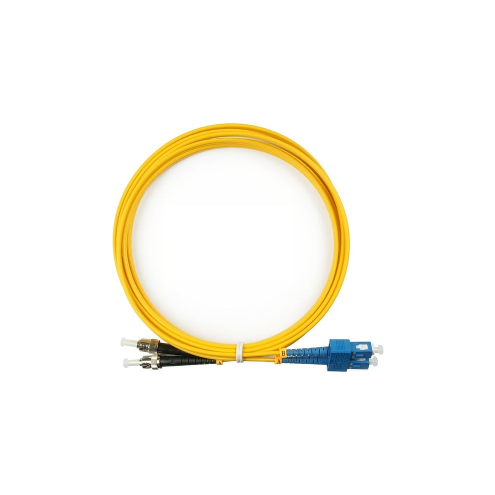 Шнур оптический KOSCAB dpc ST/UPC-SC/APC 9/125 2.0мм 3м LSZH (патч-корд) 1шт КОС-DPC-9-ST/U-SC/A-2.0-3