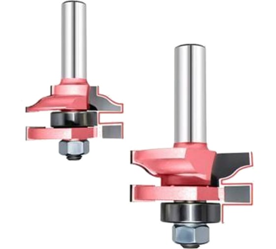 Изображение товара Комплект фрез для мебельной обвязки (2 шт; 60x25 мм; хв-к 12 мм; Z=2; R=15.88 мм) PROCUT 409272AP/409272BP