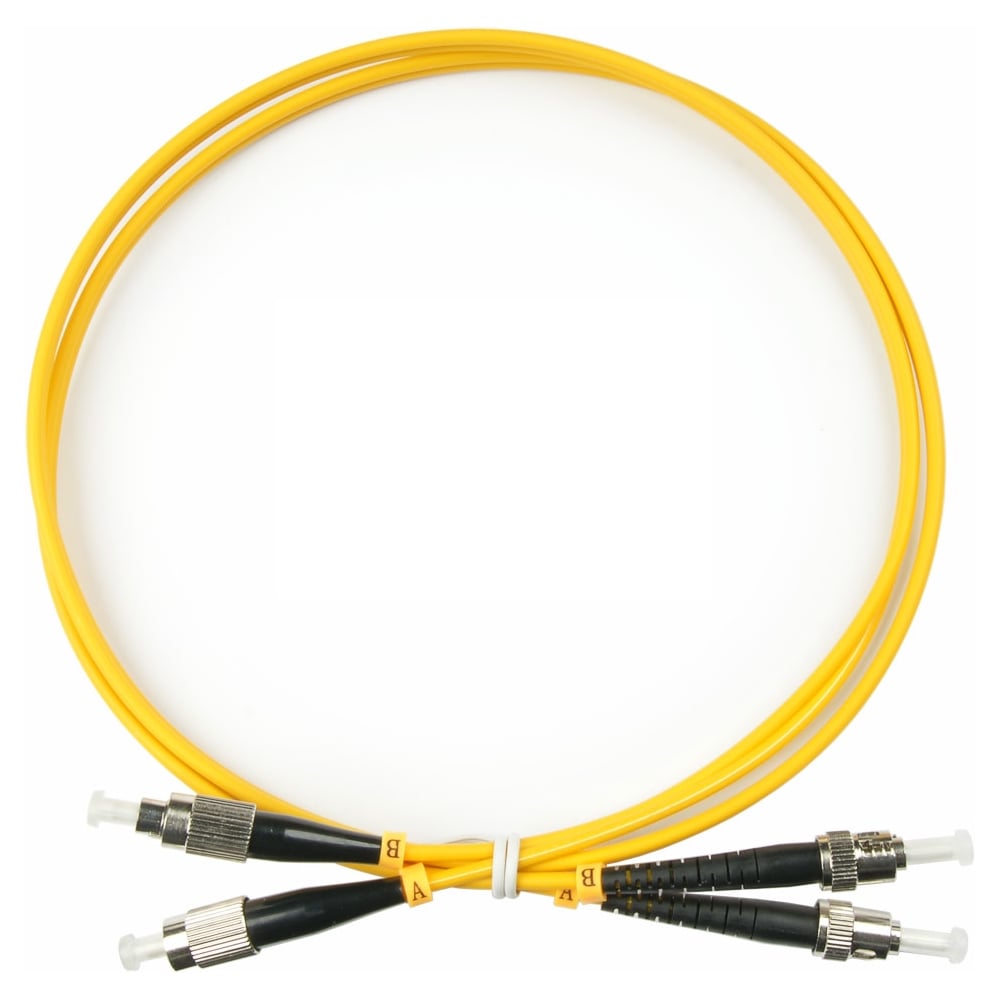 Шнур оптический KOSCAB dpc ST/UPC-FC/APC 9/125 2.0мм 13м LSZH (патч-корд)шт КОС-DPC-9-ST/U-FC/A-2.0-13