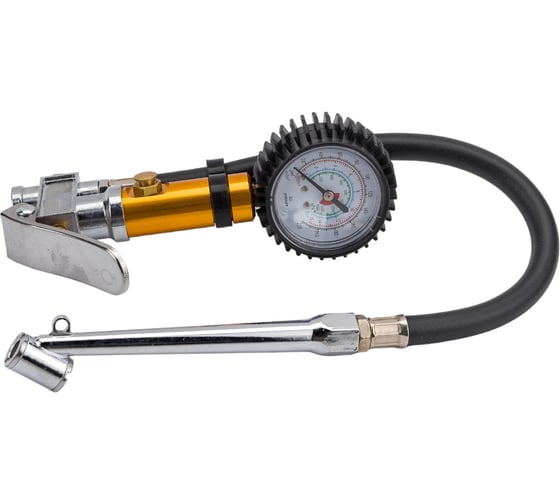Изображение товара Трехфункциональный манометр для шин THORVIK ATIG3 с насадкой-удлинителем для г/а, шланг 300 мм 53400 053400