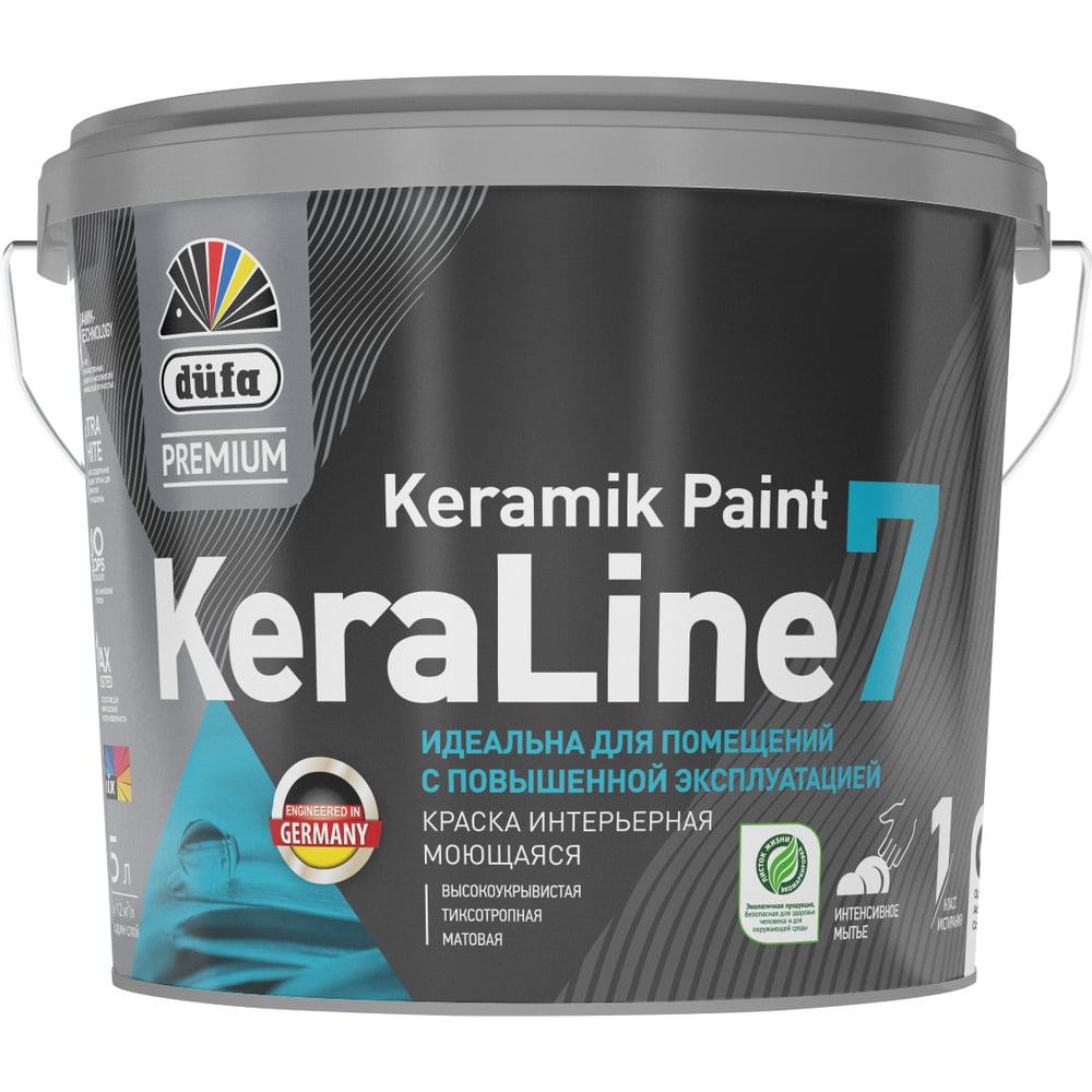 Изображение товара ВД краска Dufa Premium KeraLine 7 база3 5л МП00-014745 Изображение товара ВД краска Dufa Premium KeraLine 7 база3 5л МП00-014745