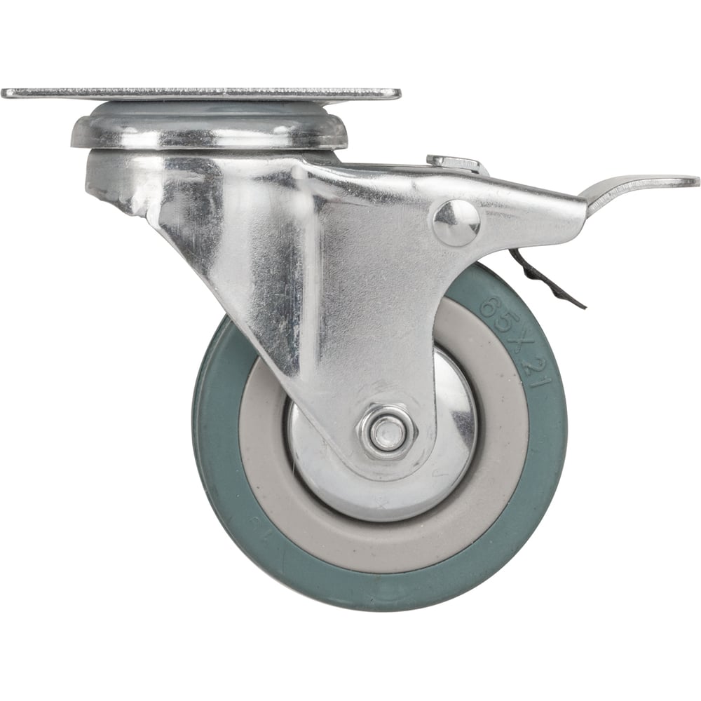 Опора колесная со стопором и площадкой Ajax WL/B-60R/50 kg (brake) резина 60861