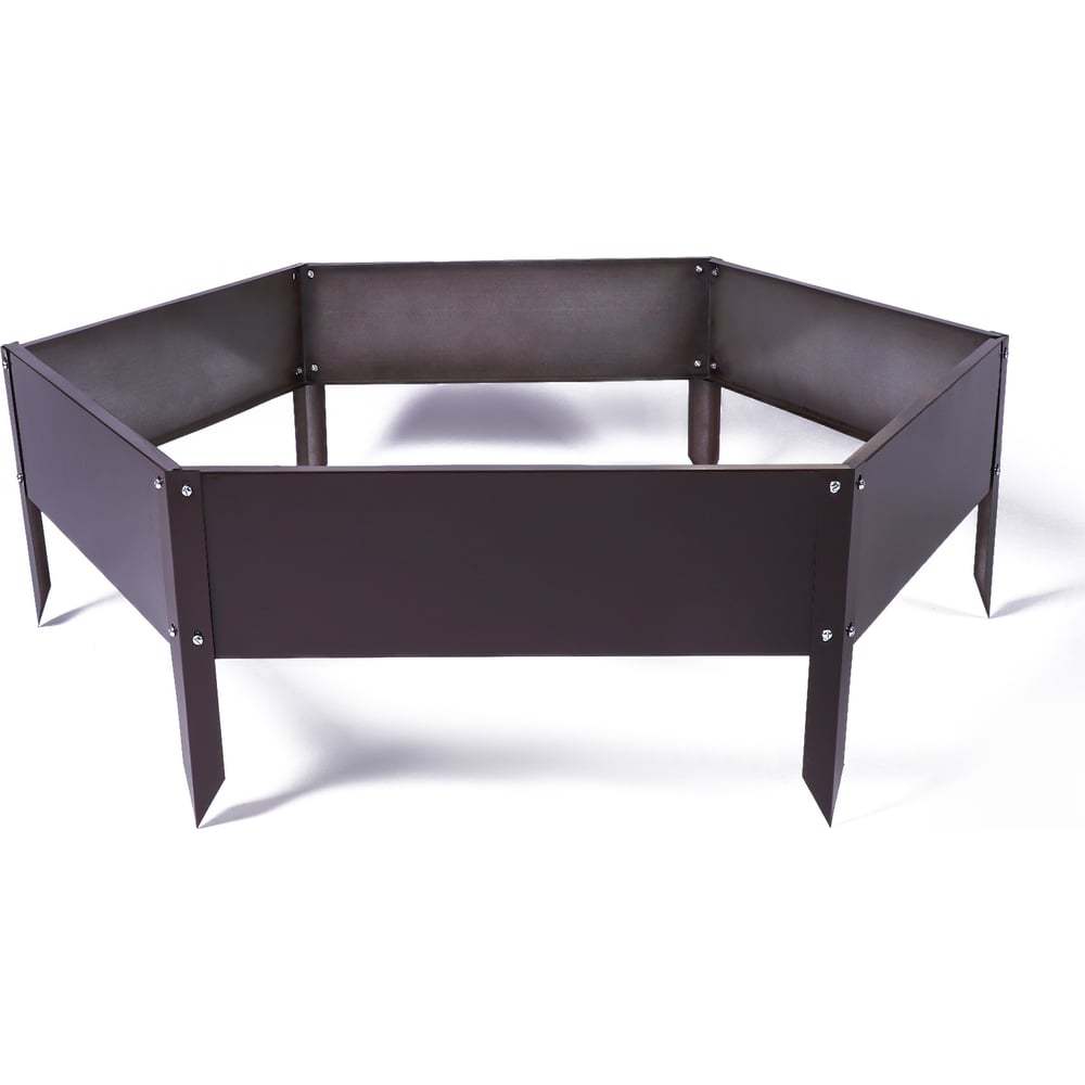 Изображение товара Клумба Greengo 100х15 см оцинкованная шоколад для сада огорода