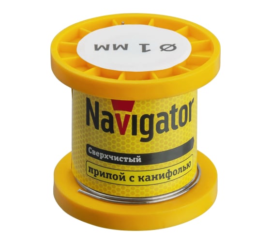 Изображение товара Припой NEM-Pos02-63K-1-K50 ПОС-63 (50 гр; 1 мм; катушка) Navigator 93079