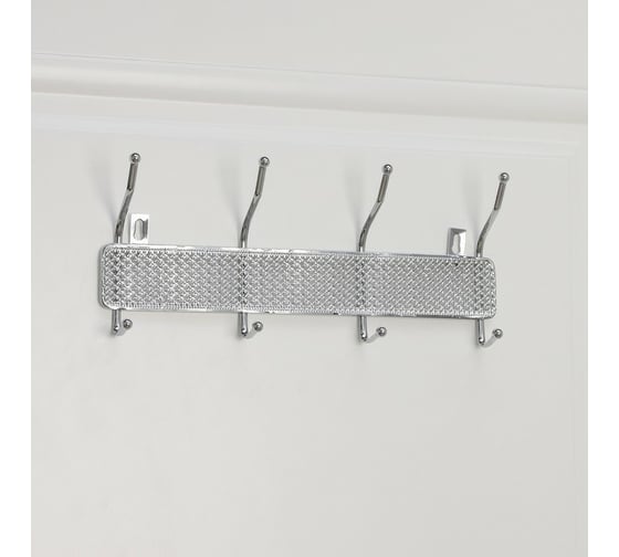 Изображение товара Вешалка Доляна Шах на 4 двойных крючках 32x13x5,6 см цвет хром 4686345