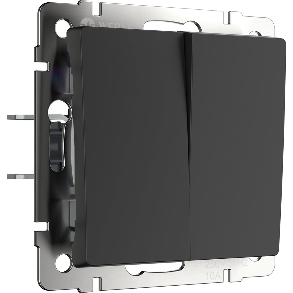 Изображение товара Перекрестный переключатель двухклавишный Werkel W1123006 (чёрный матовый) a067722