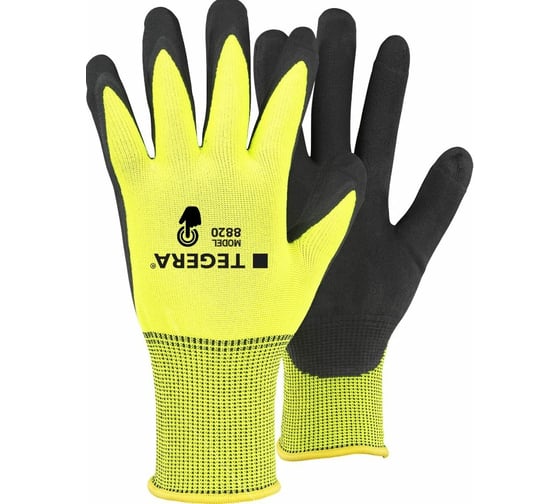 Изображение товара Защитные трикотажные перчатки повышенной видимости с ПВХ-точкой TEGERA 8820-10