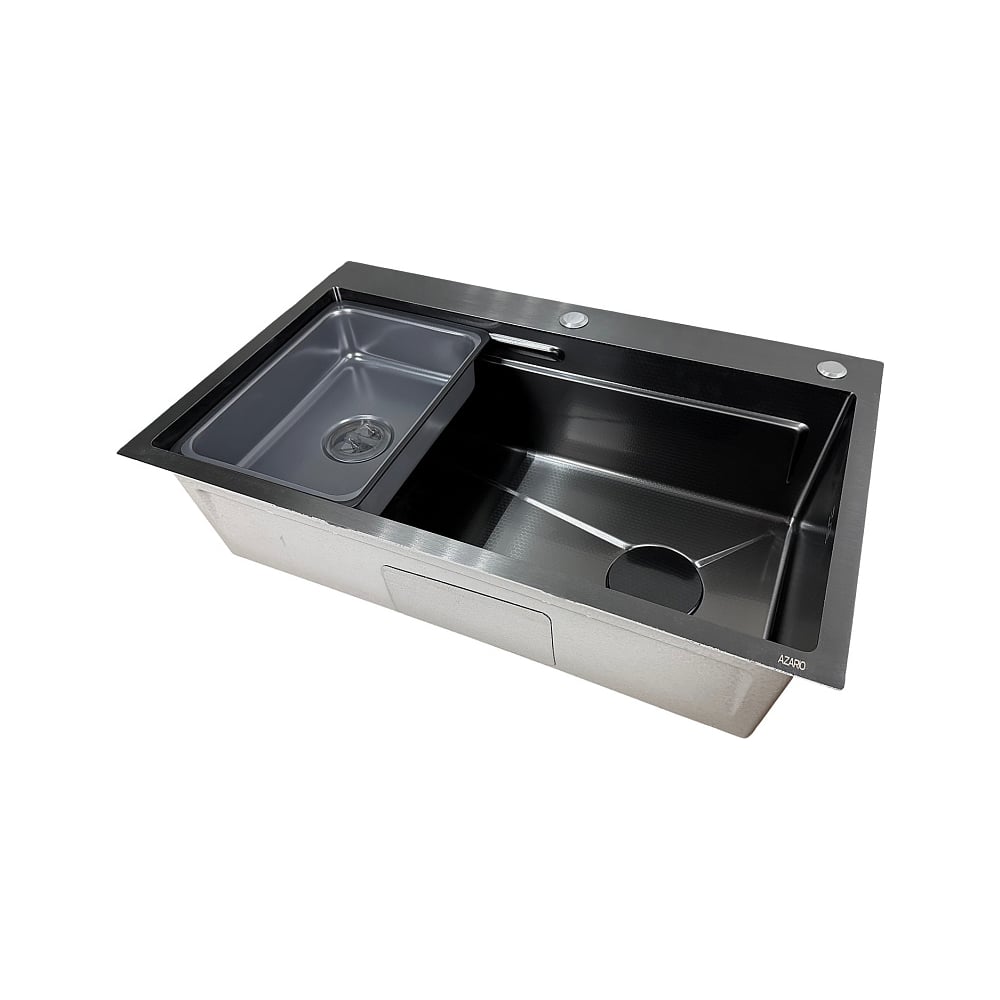 Изображение товара Кухонная мойка НАОМИ Azario (750*460*220) нержавеющая сталь черный соты (сифон, корзина, доска), 00094449