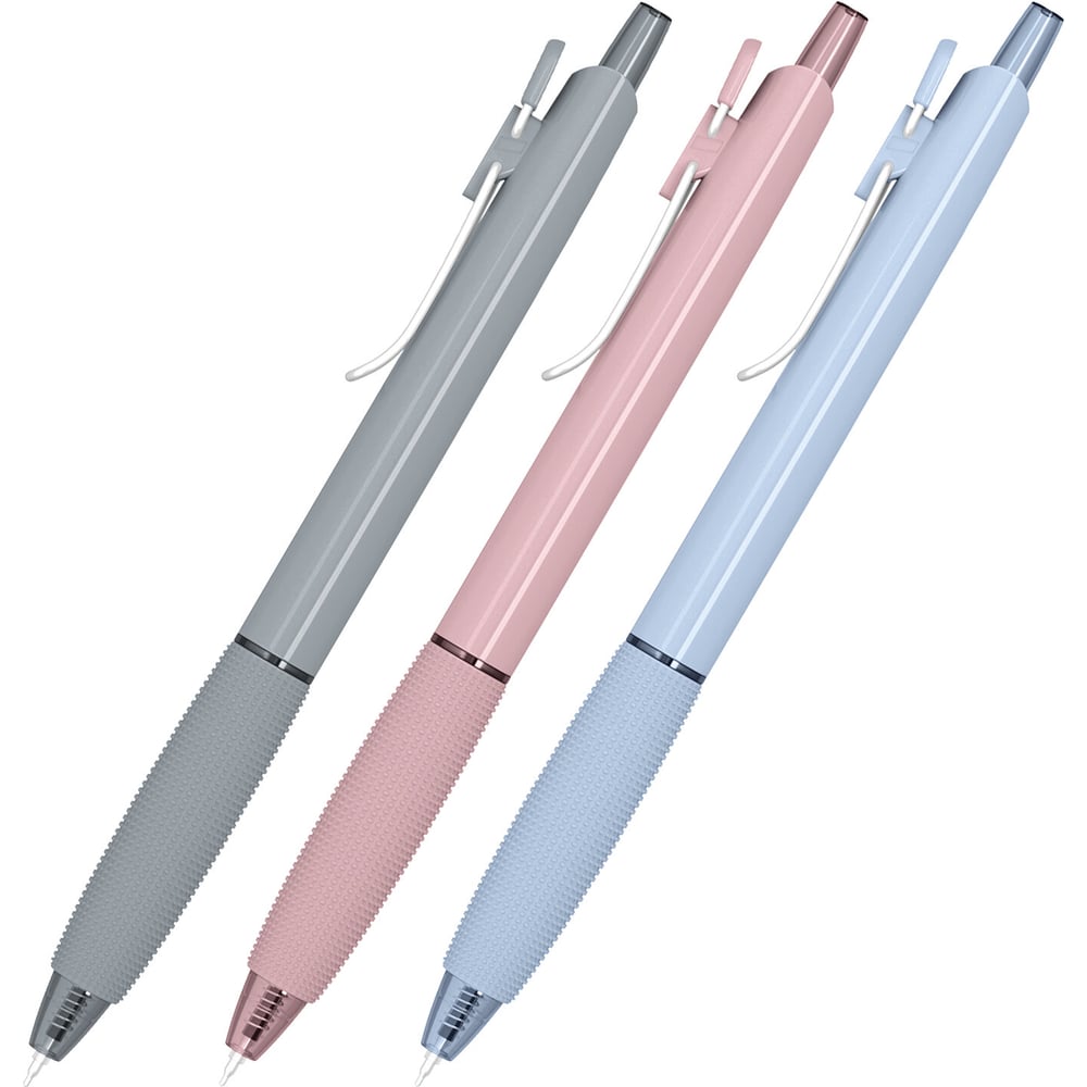 Ручки шариковые автоматические BRAUBERG MAXI FIT синие, нескользящий грип, 0.5 мм, 3 шт. 144460
