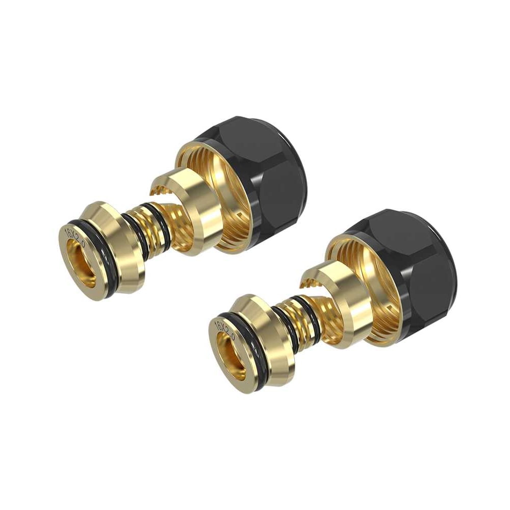 Соединители евроконус VIVALDO 3/4x16 мм (2 шт.) (черный) EC16-BL