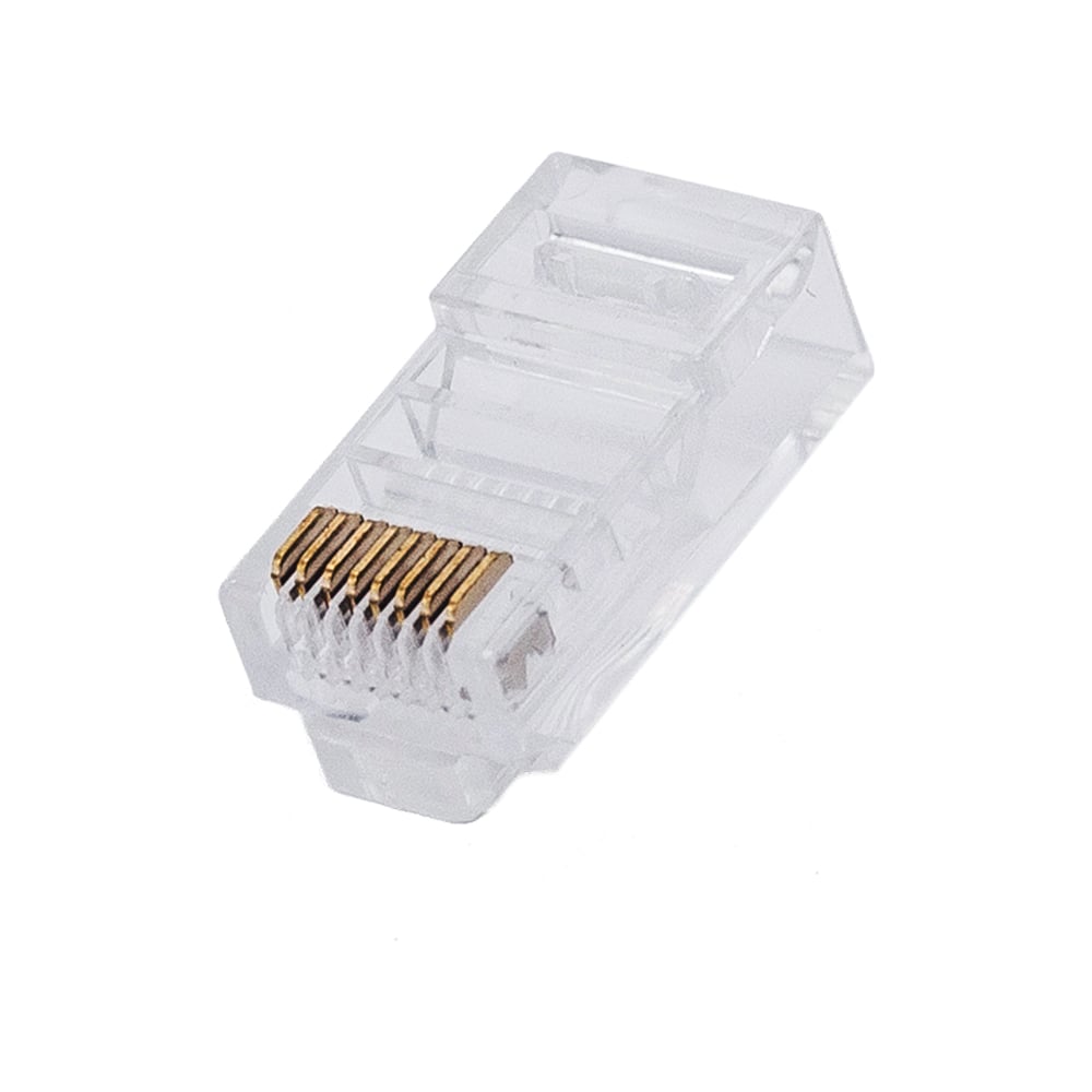Изображение товара Коннектор Filum FL-PG-U5E-LT Сat 5e, UTP, RJ45(8p8c), 6мкд, универсальный, для одножильного и многожильного кабеля, 100 шт 00-01293258 Изображение товара Коннектор Filum FL-PG-U5E-LT Сat 5e, UTP, RJ45(8p8c), 6мкд, универсальный, для одножильного и многожильного кабеля, 100 шт 00-01293258