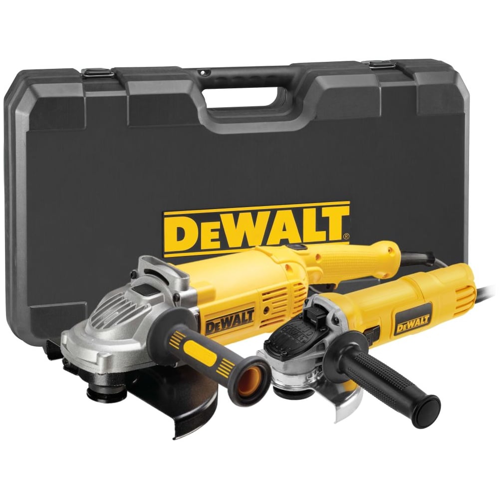 Набор угловых шлифмашин Dewalt DWE492TWIN2: DWE492, 2200 Вт, 230 мм + DWE4157, 900 Вт, 125 мм, в кейсе () DWE492TWIN2-QS