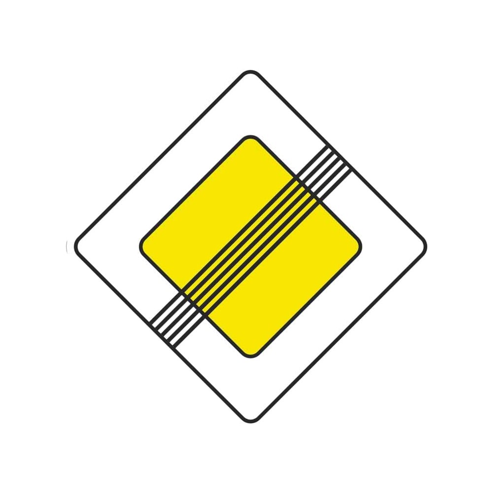 Дорожный знак КОНВЕРА-D 2.2 Конец главной дороги пл. класс IIб, III т/р (700х700) 00-4397-49