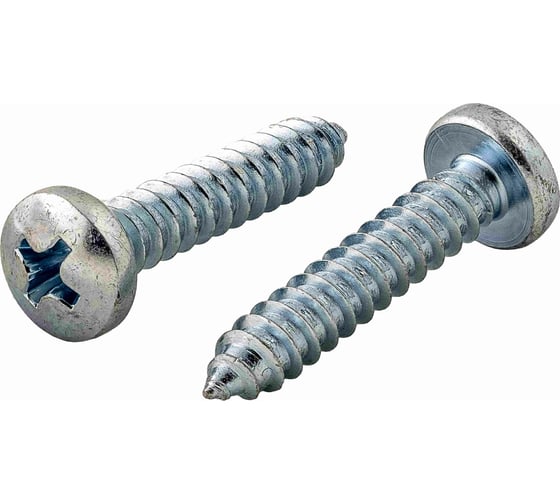 Изображение товара Саморез КВАДРА DIN 7981 4.8x22 цинк, кор. 100 шт., полусфера, шлиц PH2, острый 814822020100