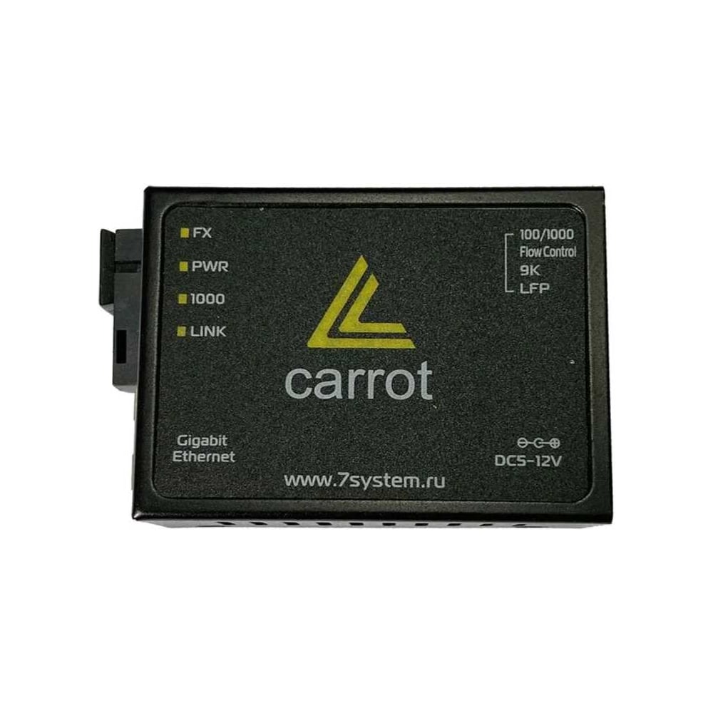 Медиаконвертер Carrot 10/100Base-T/100Base-FX , 1310/1550, 20 км, микро CARROT-3CS-WDM-100-35-20