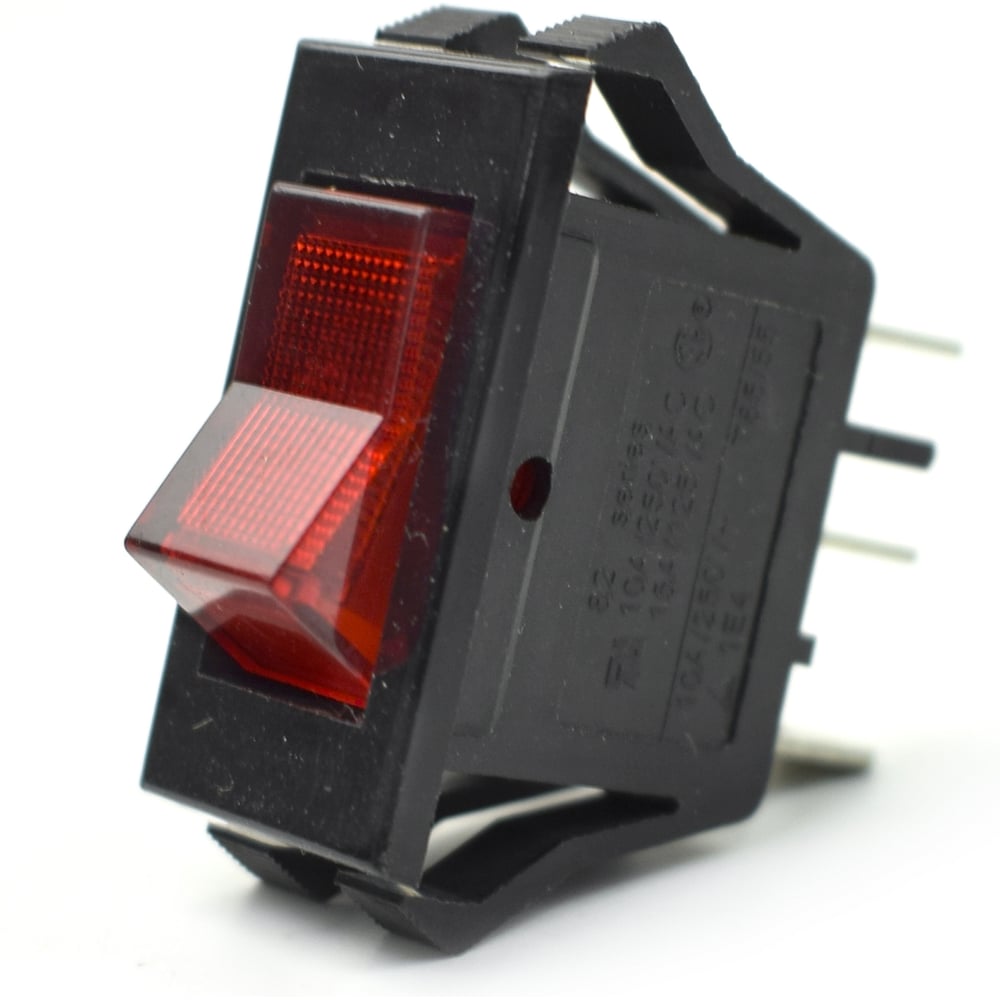 Выключатель REDVOLT ON-OFF 250B 10A с красн. подсв. (B120C, SWR62L), переключатель B83L-BROT2