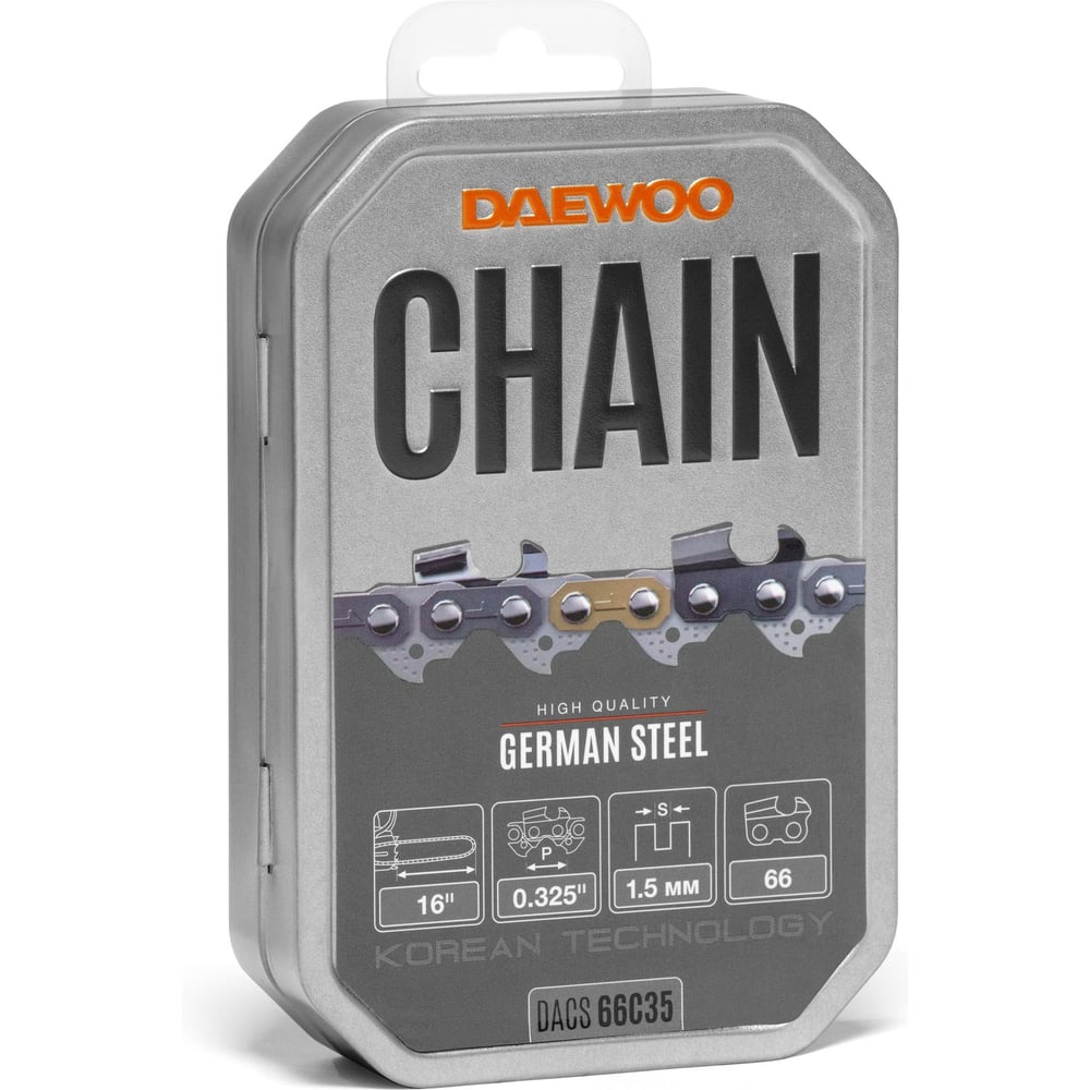 Изображение товара Цепь пильная DAEWOO 66 звеньев, 0,325, 1,5 мм DACS 66C35 Изображение товара Цепь пильная DAEWOO 66 звеньев, 0,325, 1,5 мм DACS 66C35