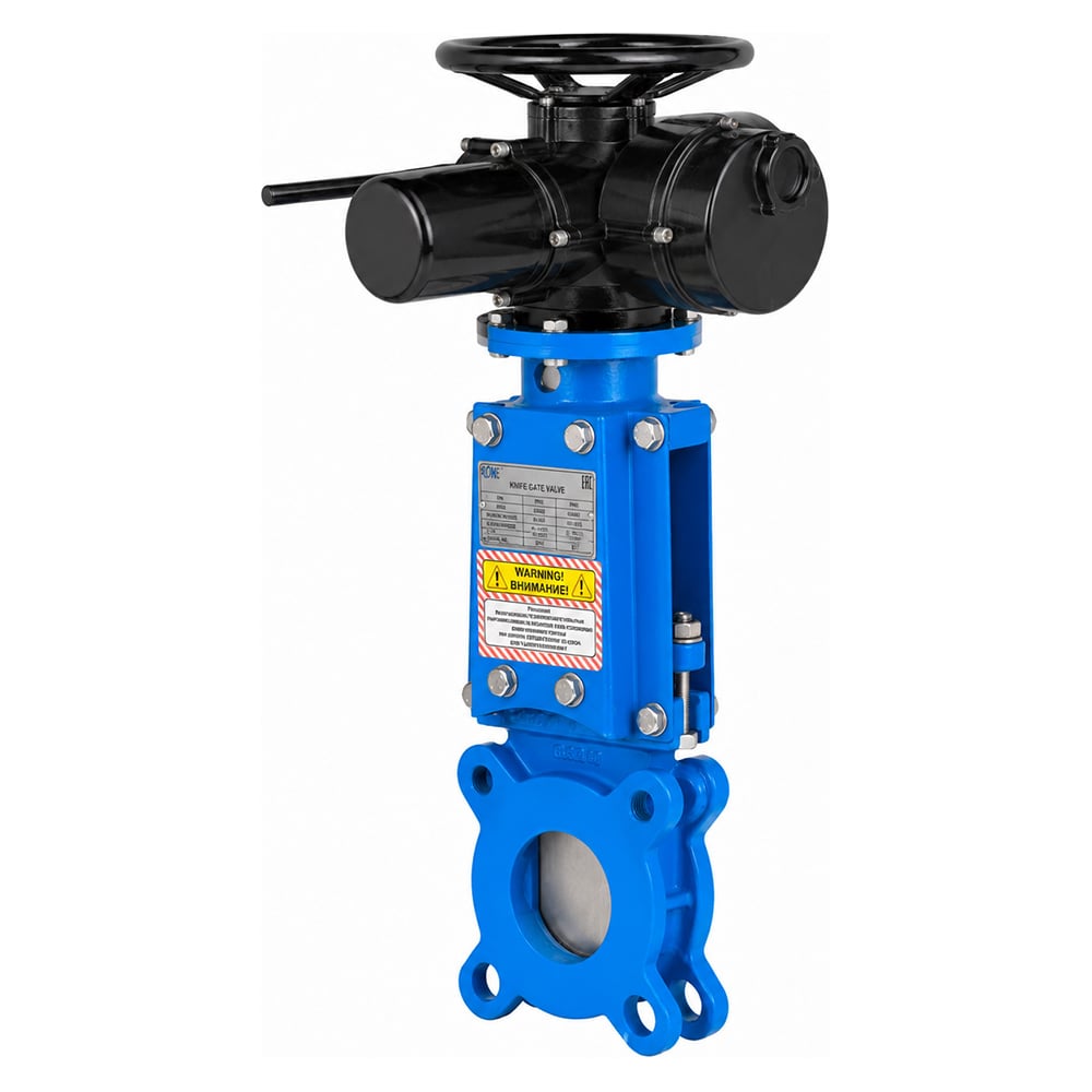 Задвижка шиберная DN.ru GGG40-304-EPDM-2W-Fb-ОСТ Ду100, Ру16, WENZ, двусторонняя, межфланцевая, ОСТ-фланец тип АК (А), электропривод JW-010-380V D040-11360